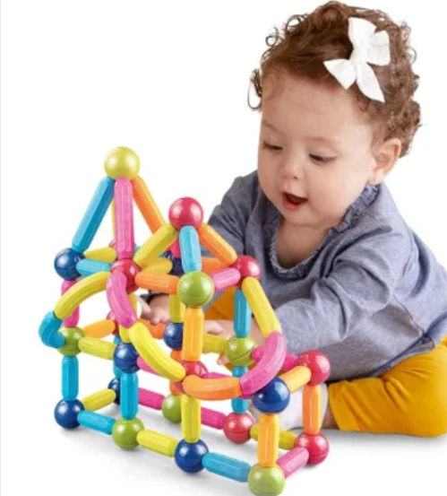 Magnetic Building Sticks DIY Set | لعبة أعواد البناء المغناطيسية التعليمية